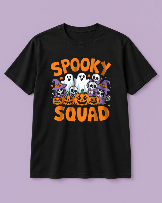 Spooky Squad Halloween Graphic Black T-Shirt - Regular Fit