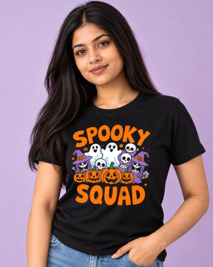 Spooky Squad Halloween Graphic Black T-Shirt - Regular Fit