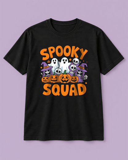 Spooky Squad Halloween Graphic Black T-Shirt - Regular Fit